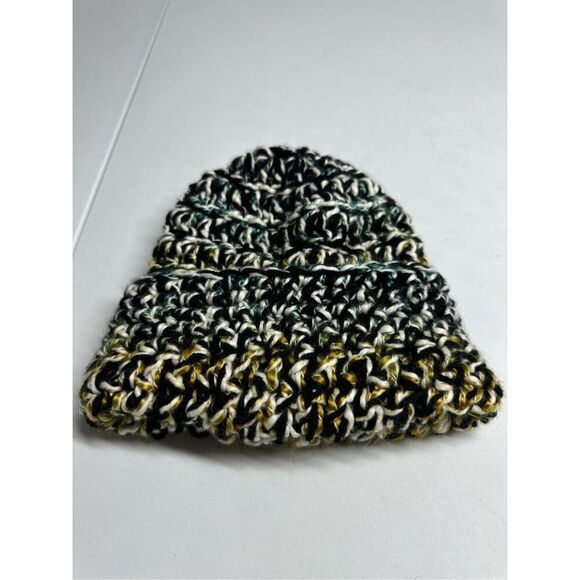 Kids Unisex Handmade Beanie Hat Wool Blend One Size Black White - Picture 2 of 5